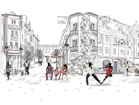 Papier peint panoramique balade parisienne
