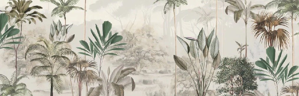 Papier peint panoramique jungle eden vert