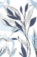 Papier peint fleur graphique bleu