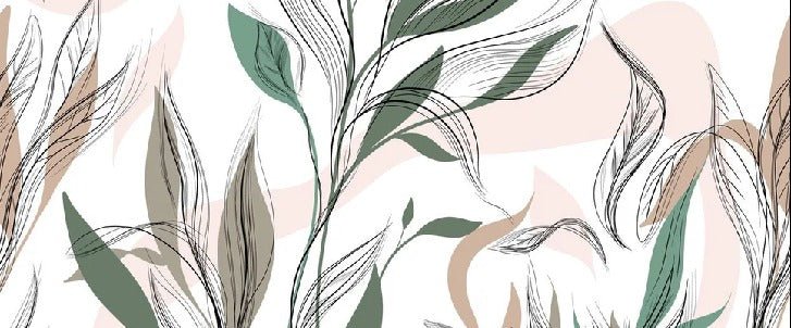 Papier peint panoramique fleur graphique, XXL, tendance