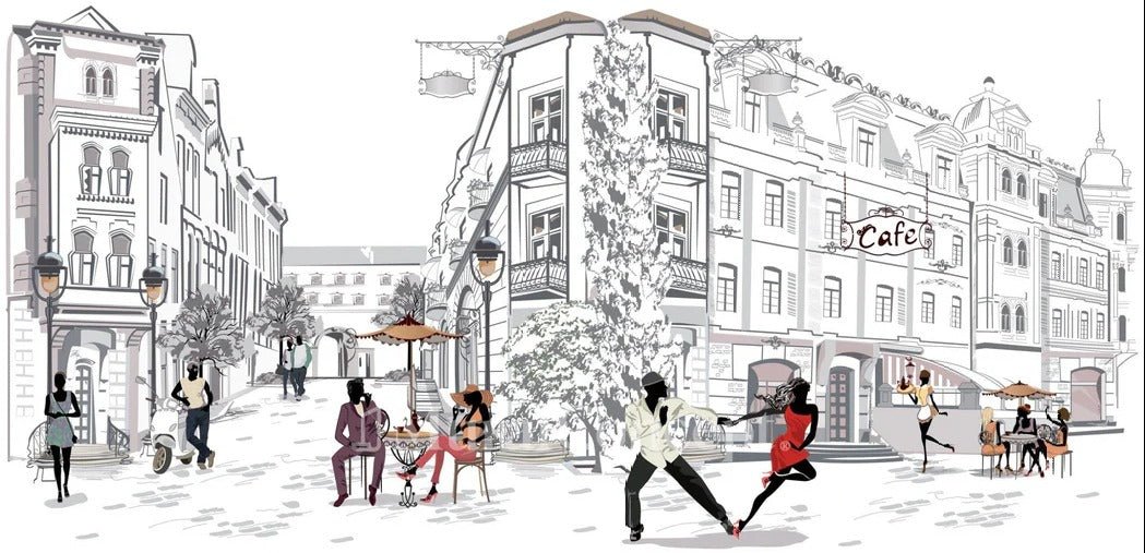 Papier peint panoramique balade parisienne