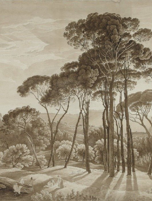Papier peint panoramique paysage italien ambré
