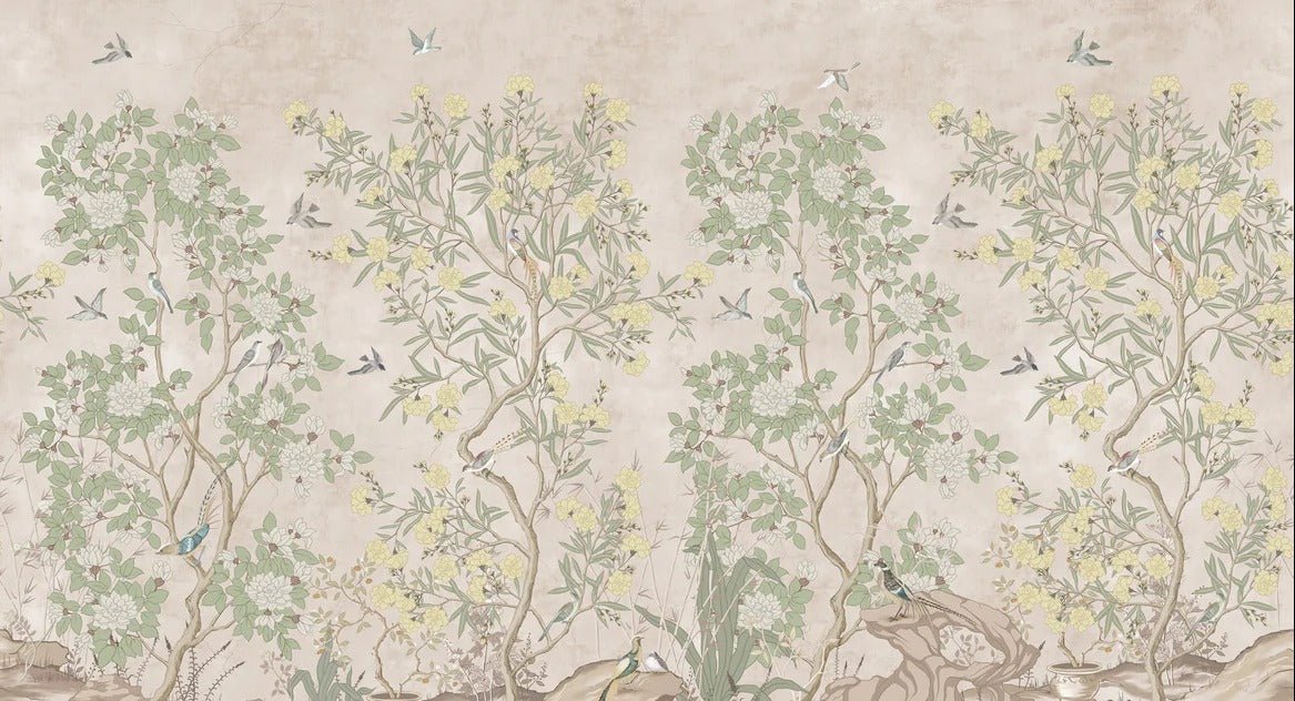 Papier peint panoramique chinoiserie garden