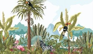 Papier peint panoramique jungle enfant
