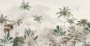 Papier peint panoramique jungle eden vert