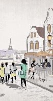 Papier peint wc Paris café en terrasse
