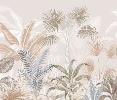 Papier peint panoramique jungle terracotta
