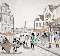 Papier peint français Paris café en terrasse, XXL, tendance