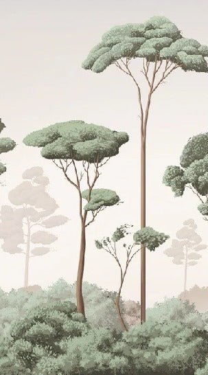 Papier peint brise légère pinède