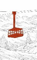 Papier peint La Plagne télécabine rouge