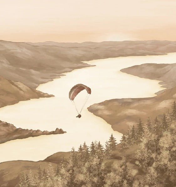 Papier peint col de la Forclaz sépia light