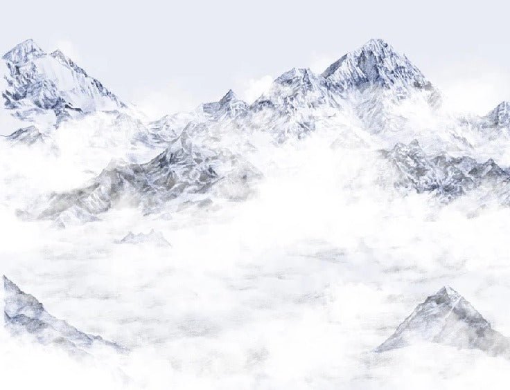 Papier peint Mont Everest bleu