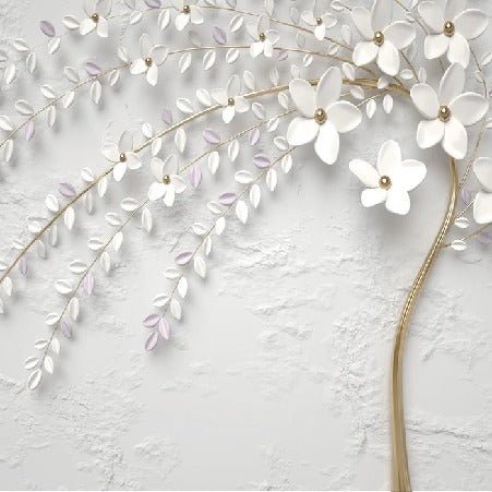 Papier peint panoramique trompe l'oeil arbre fleuri 3D, XXL, tendance