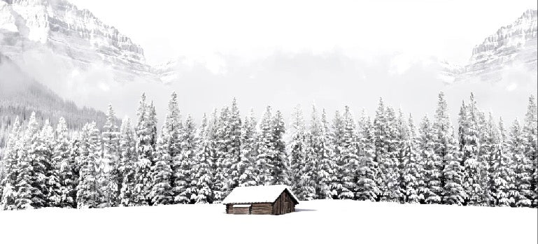 Papier peint panoramique chalet en montagne