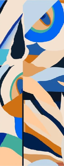 Papier Peint Abstrait Vibrant - H326cm x L126cm - Matière Softouch