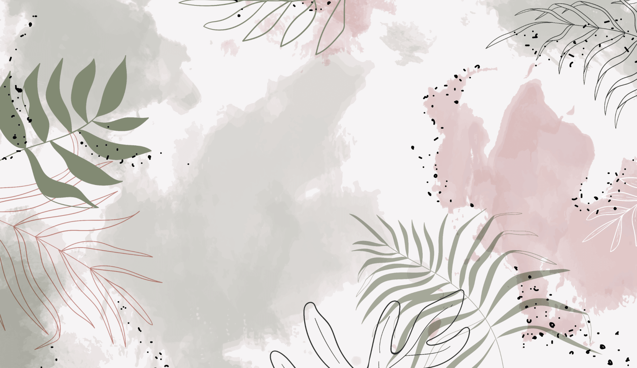 Papier Peint Aquarelle Végétale - H247cm x L427cm - Matière Vinyle - Muralconcept