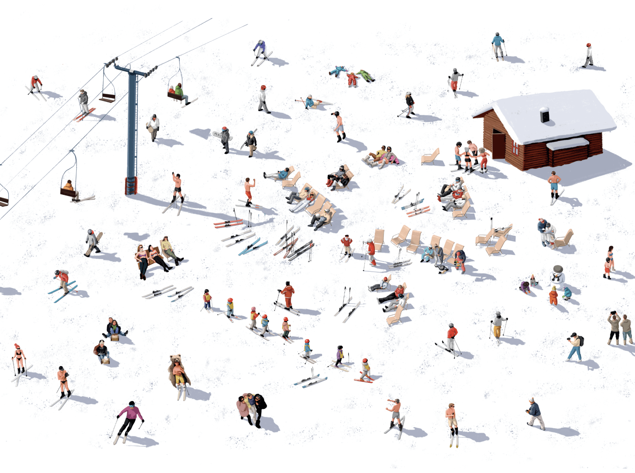 Papier Peint Panoramique Après-Ski - H160cm x L220cm - Matière Vinyle - Muralconcept