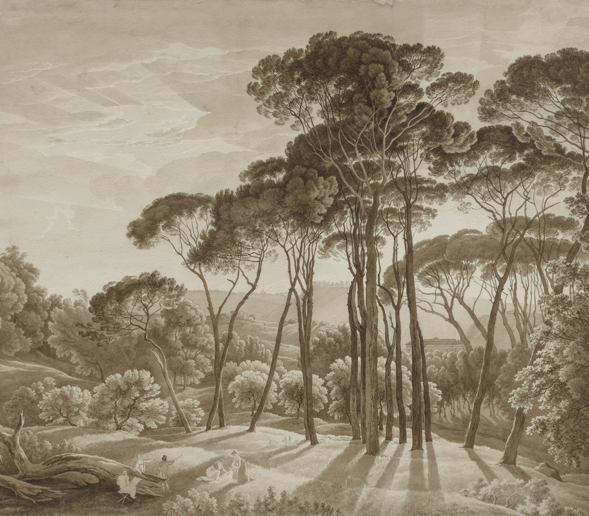 Papier Peint Panoramique Paysage Italie Ambré - H340cm x L380cm - Matière Softouch - Muralconcept