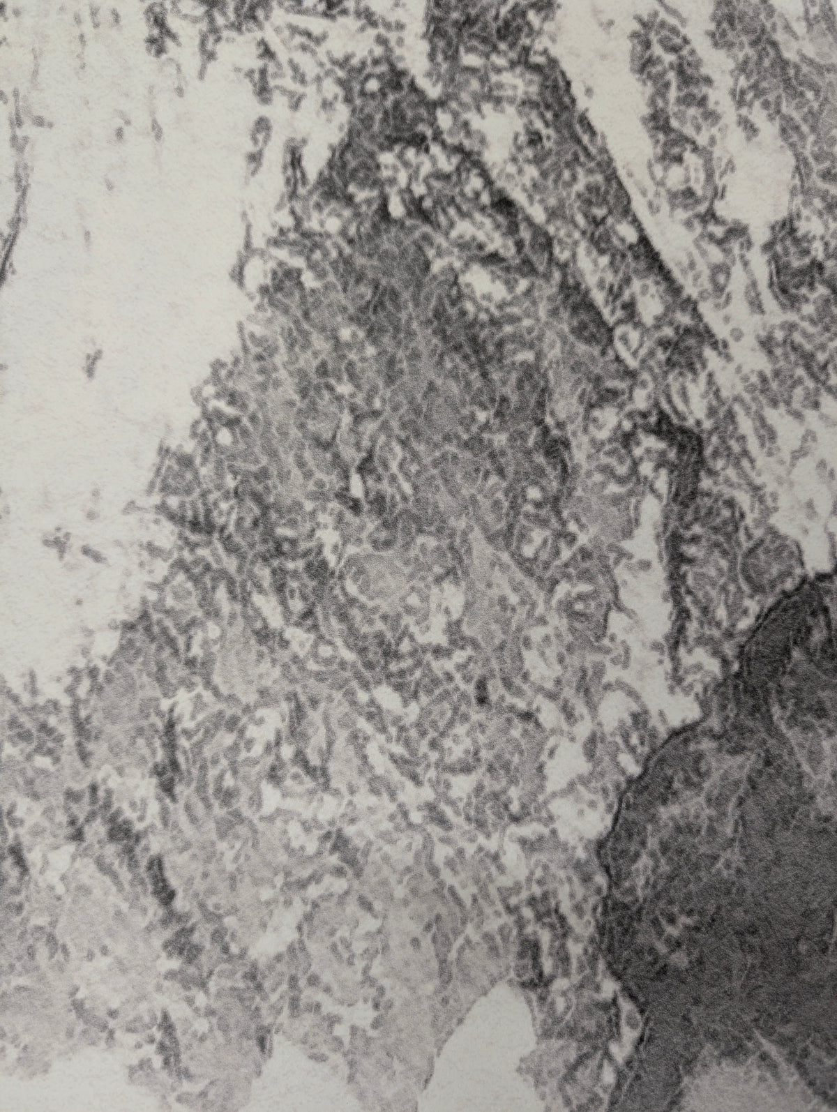 Papier peint Mont blanc dans la brume Noir et BLanc H250cm x L750cm - Matière Softouch