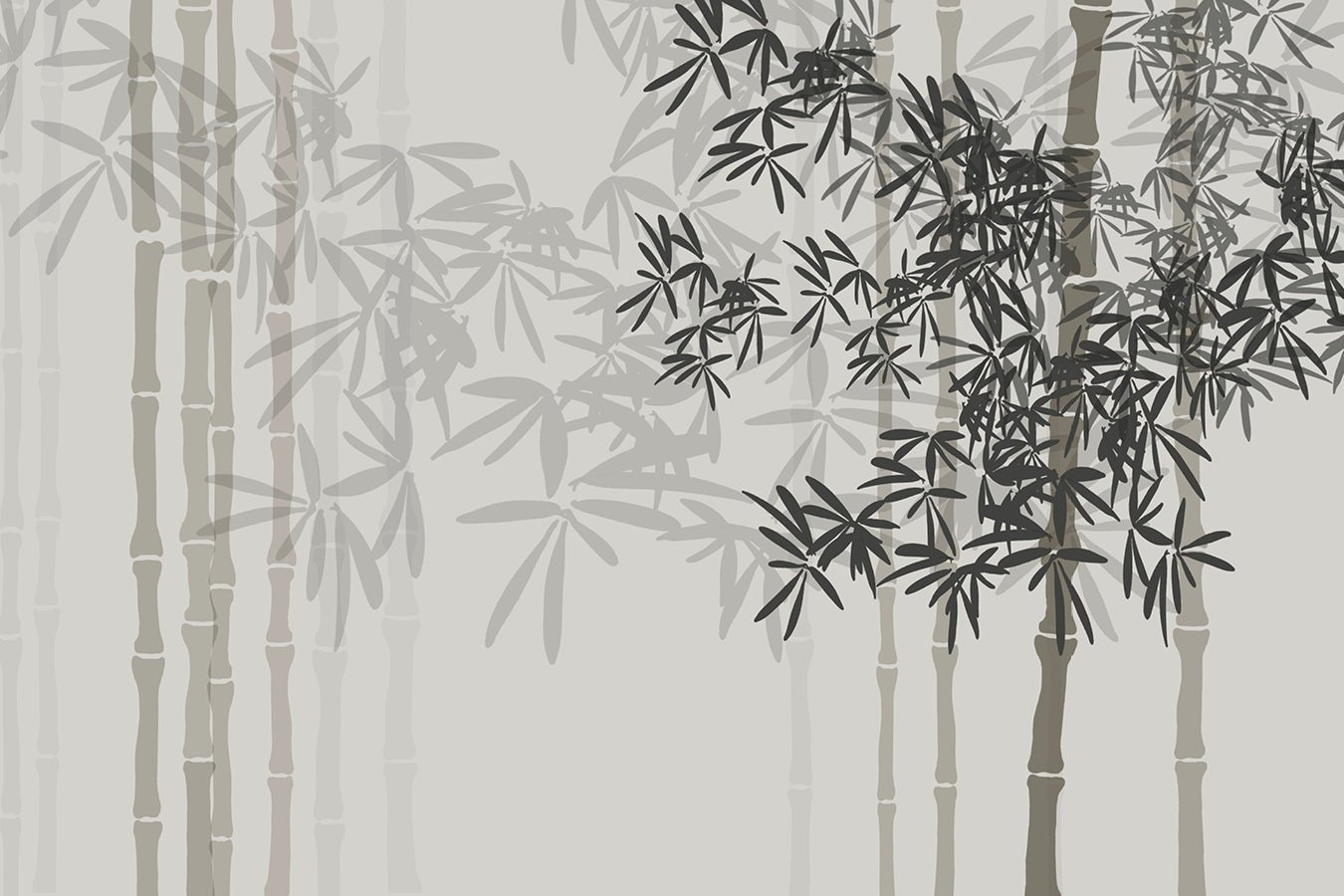 Papier peint salle de bain bambou, XXL, tendance