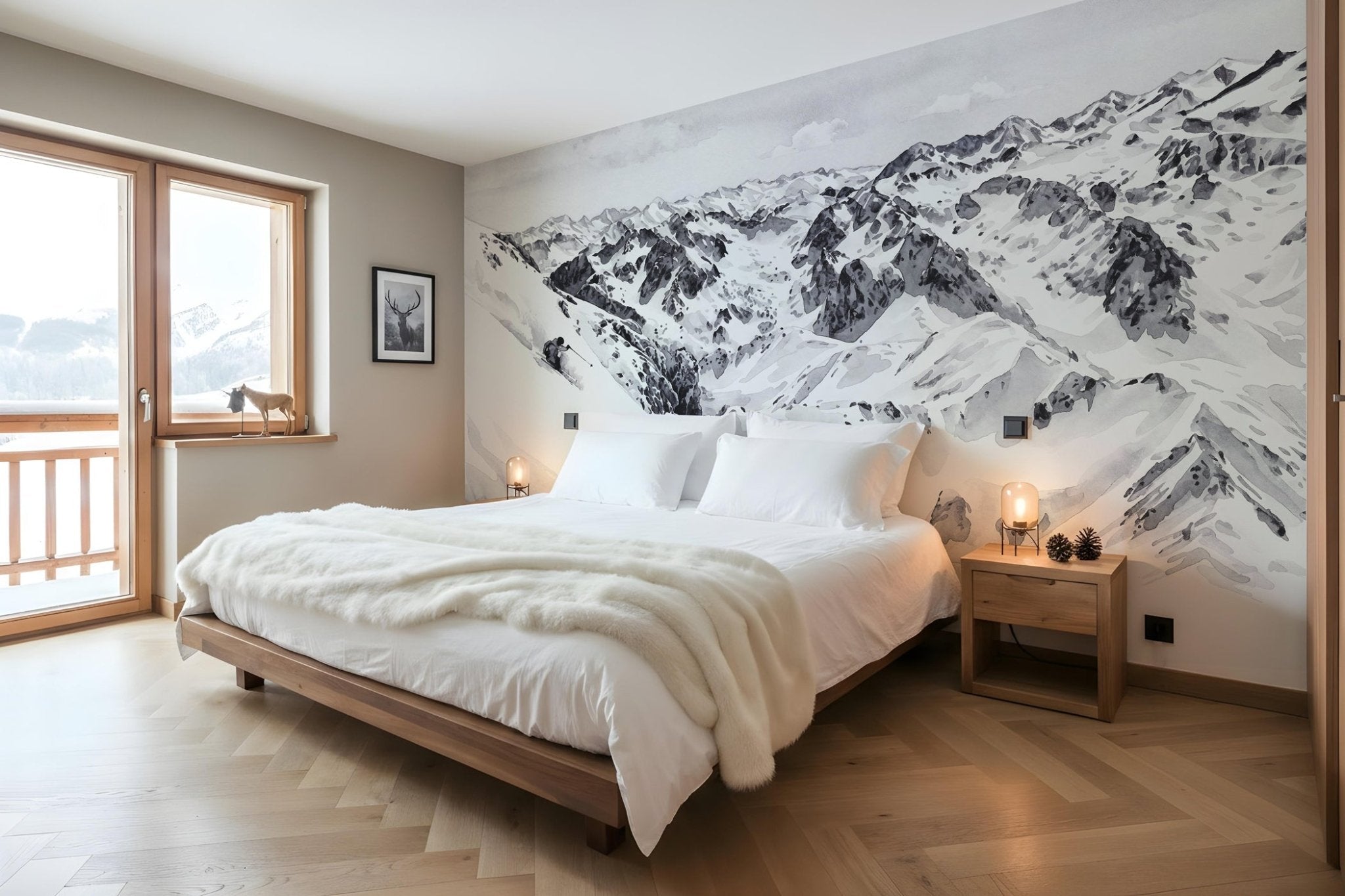 Papier peint Pyrénées  - Fresques enneigées Tourmalet Montagne - Muralconcept