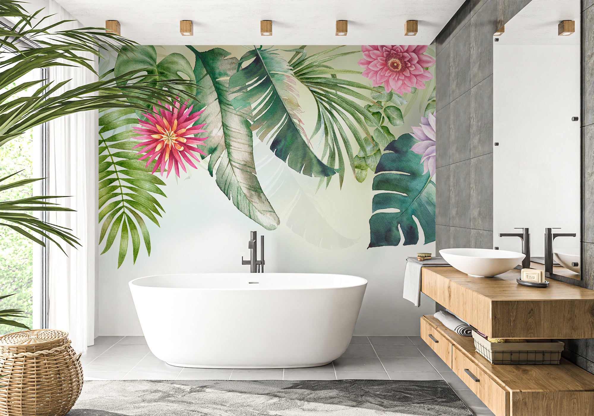 Papier peint salle de bain Botanic, XXL, tendance
