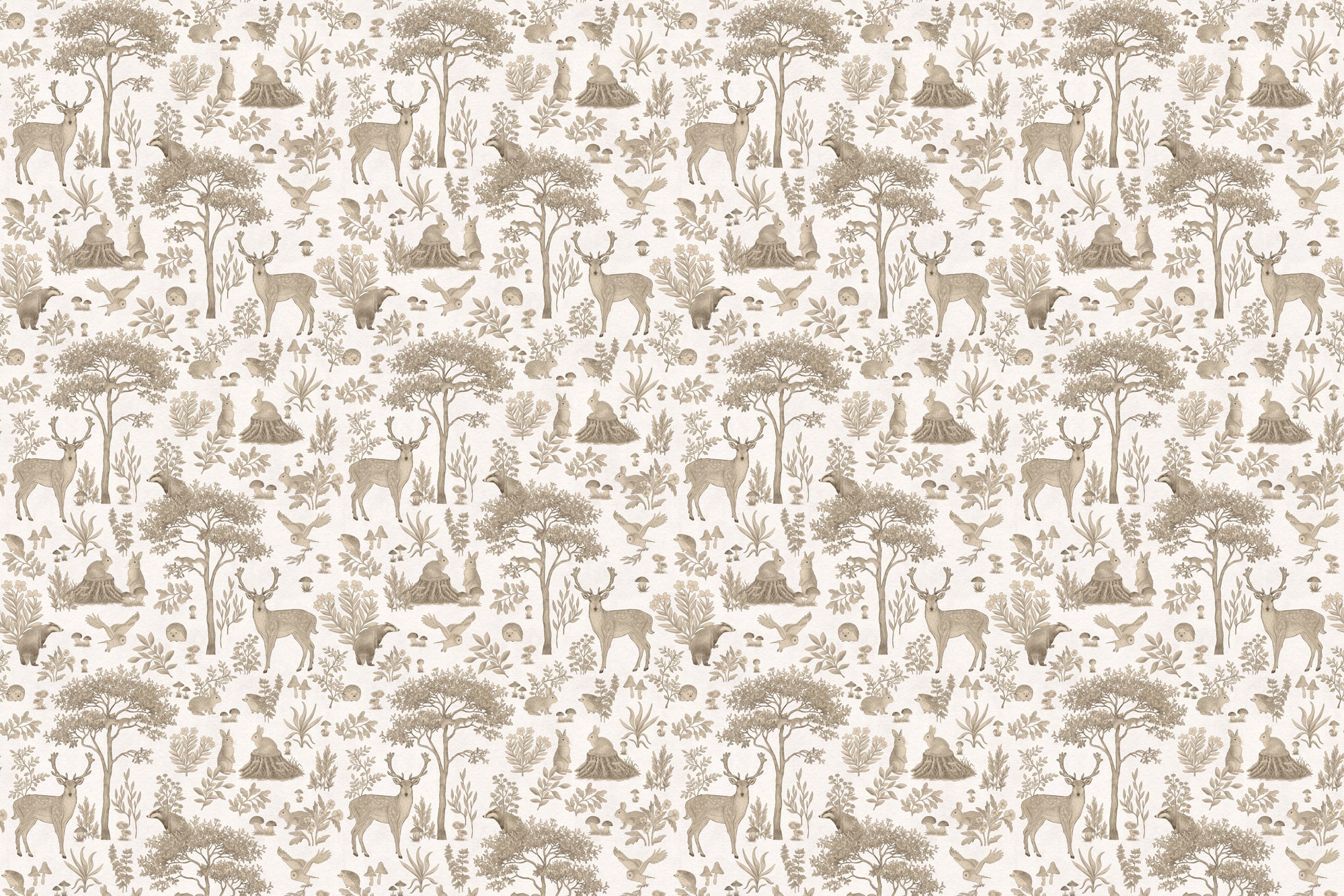 Papier peint à motif pour enfant. Forêt vintage - Muralconcept