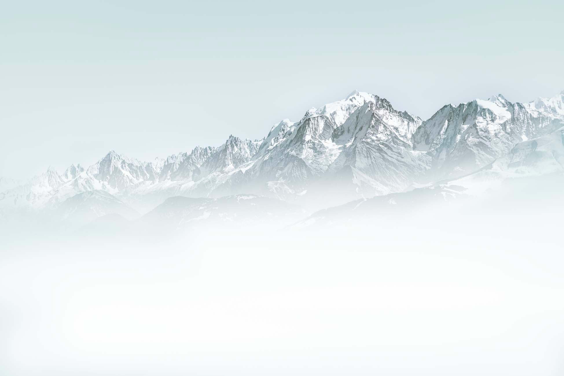 Papier peint Mont Blanc dans la brume, XXL, tendance