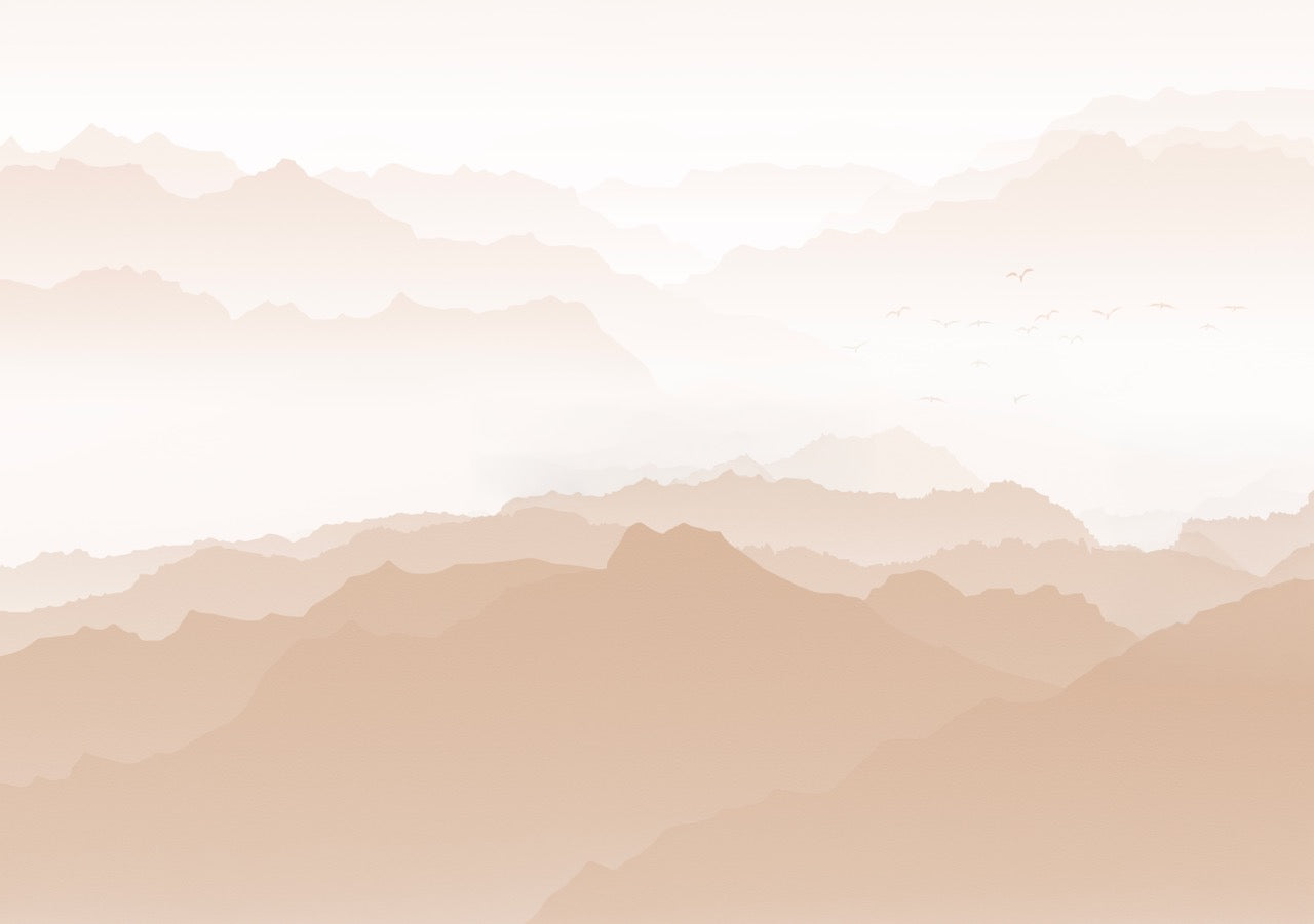 Papier peint montagne velours beige - Muralconcept