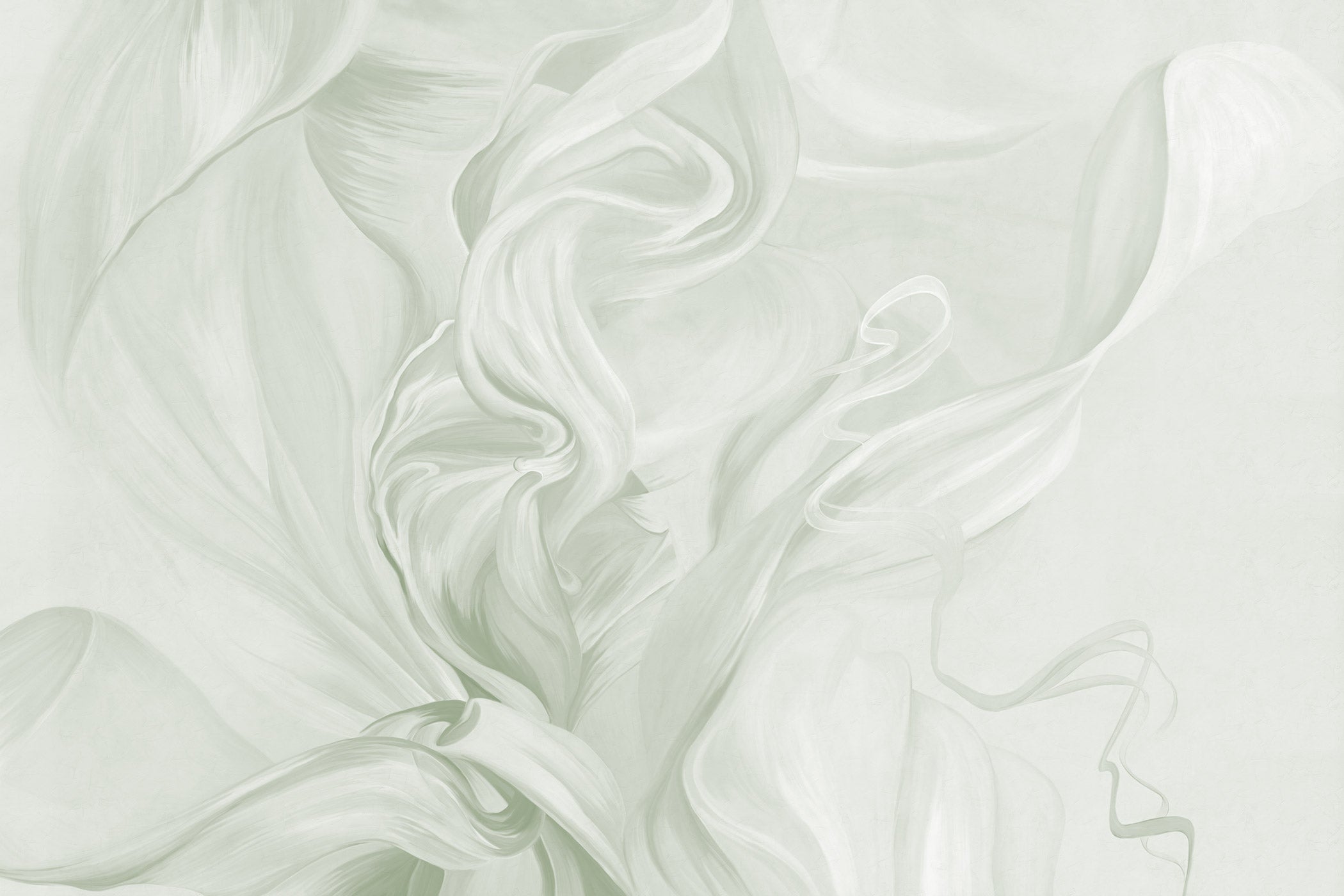 Papier peint contemporain – sublime flow vert sauge, XXL, tendance