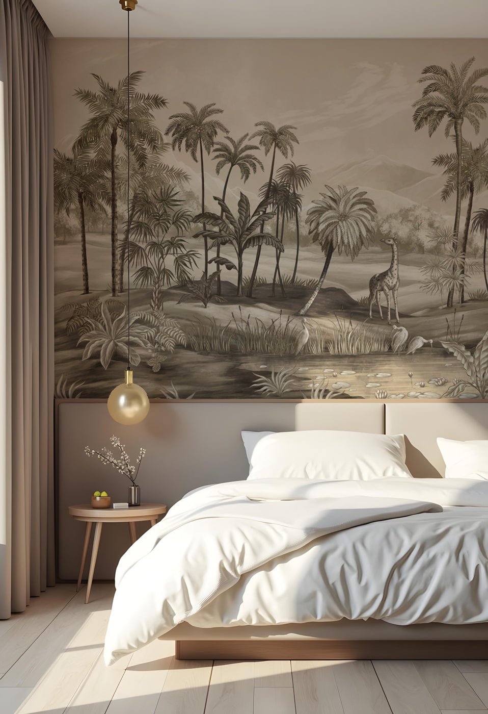 Papier peint jungle Zaphira sépia, XXL, tendance