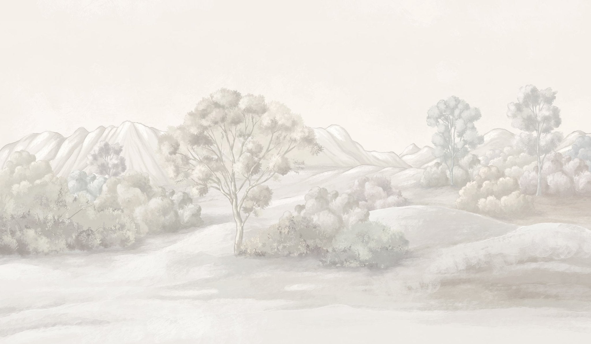 Papier peint paysage poétique sépia, XXL, tendance