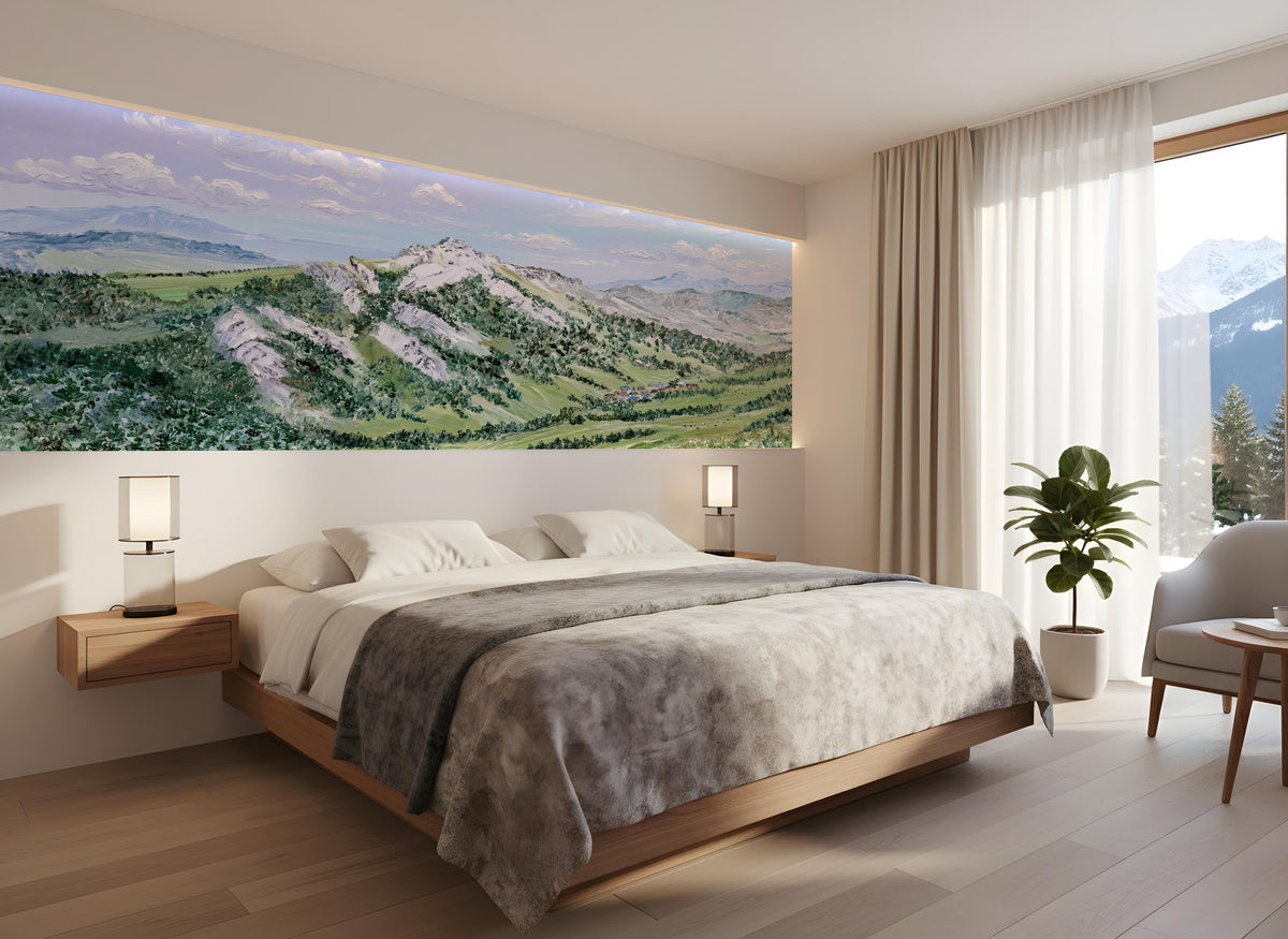 Papier peint Chartreuse – Peinture murale montagne d’artiste