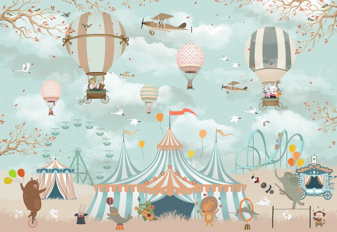 Papier peint circus animaux, mural concept, tendance