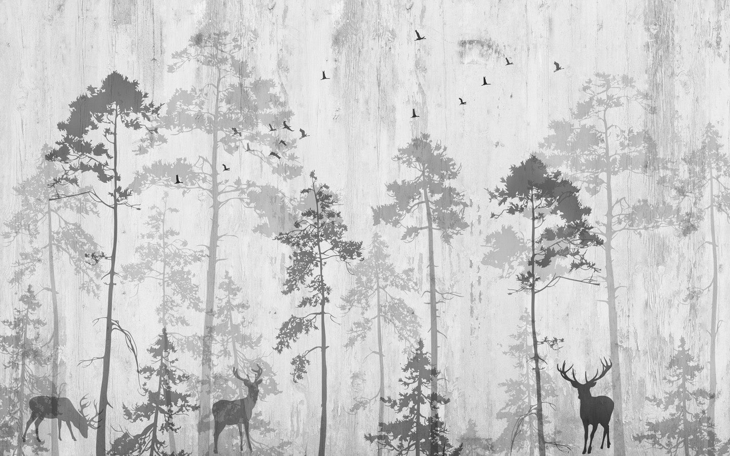 Papier peint Forêt Nostalgique, mural concept, tendance