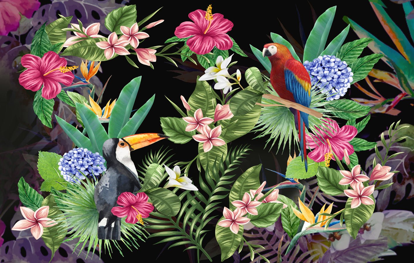 Papier peint Tropical & Toucan, mural concept, tendance