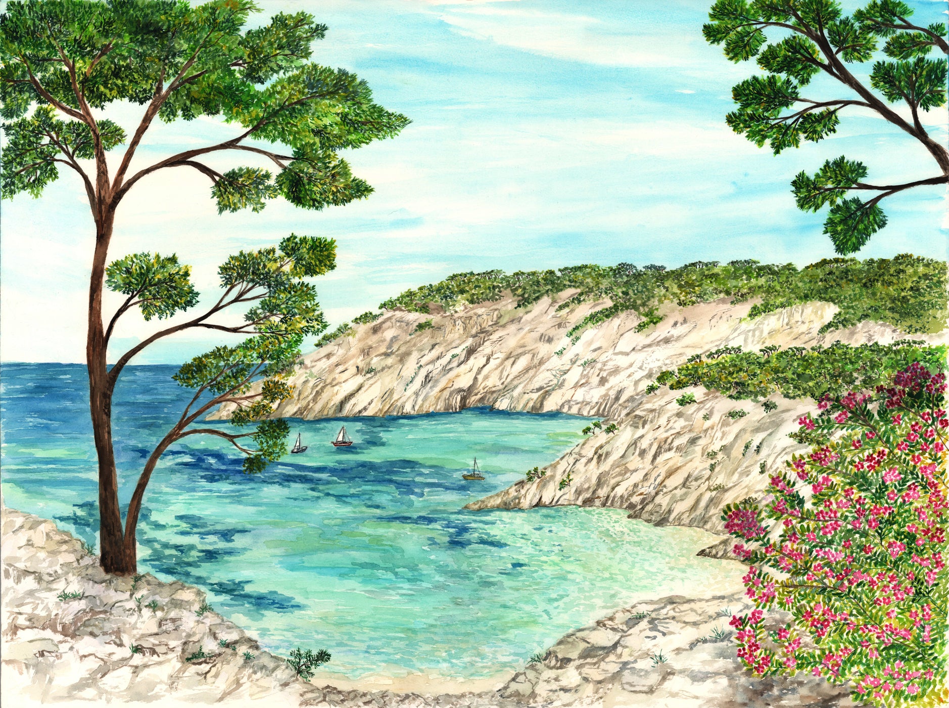 Papier peint panoramique - Les Calanques du sud