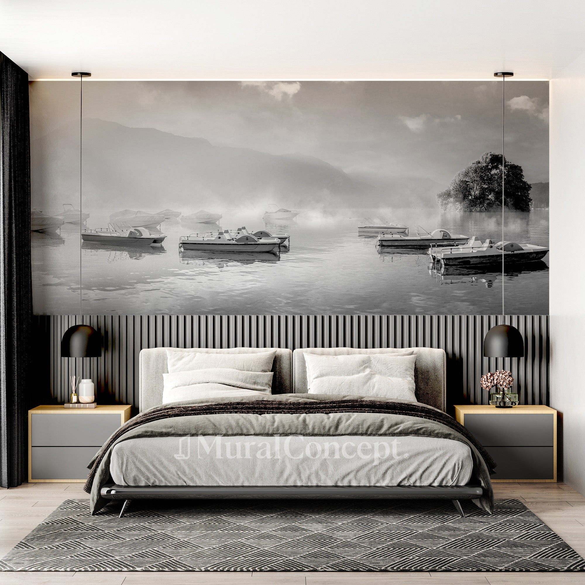 Papier peint un matin frais au lac d'Annecy, XXL, tendance