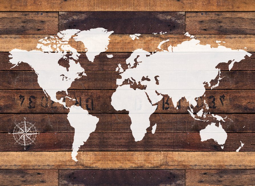 Papier peint WorldMap Vintage L334cm x H245cm