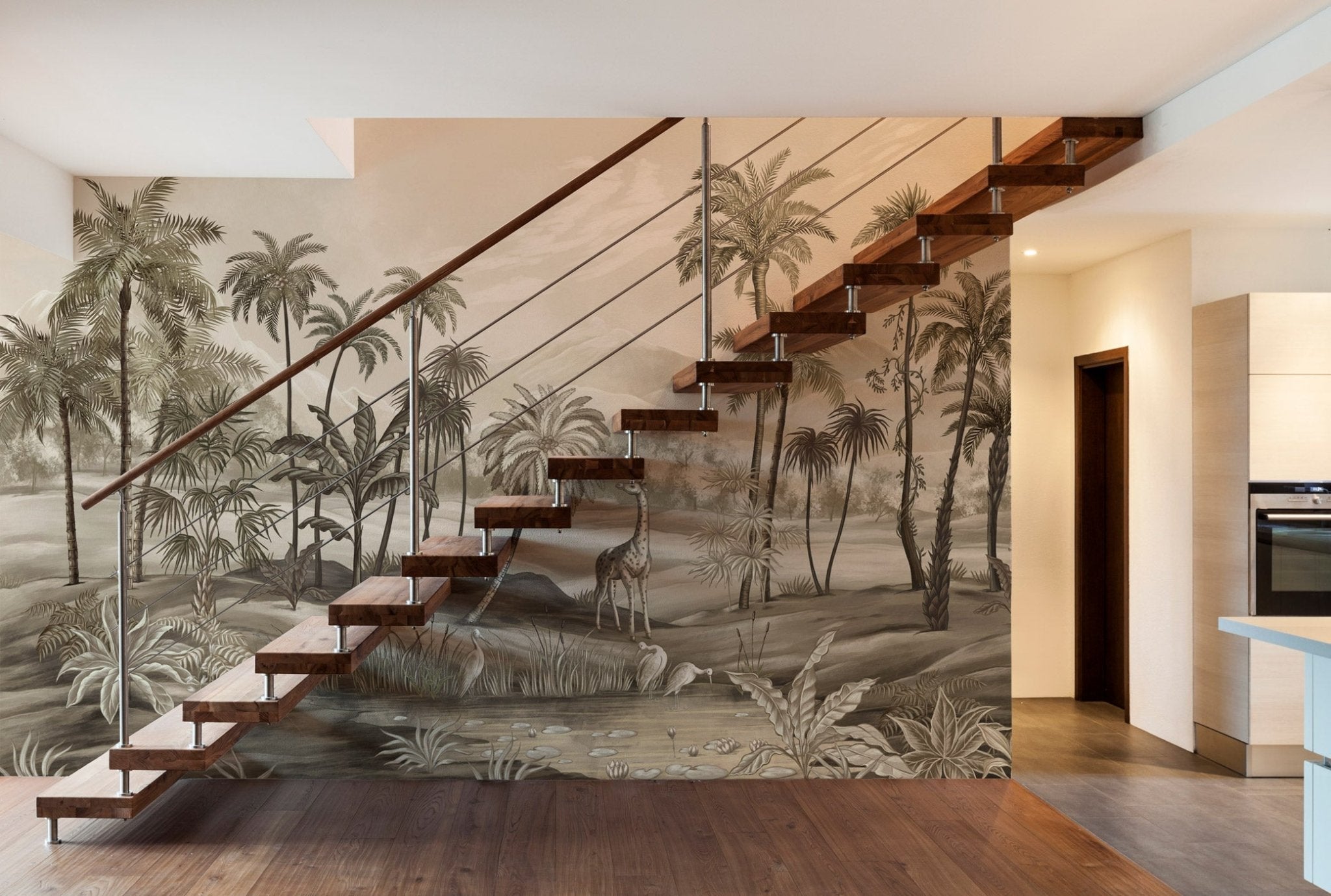 Papier peint jungle Zaphira sépia, XXL, tendance