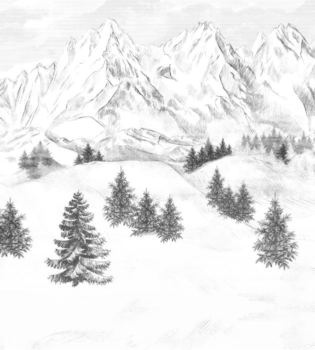 Papier peint montagne sommets de Chamonix