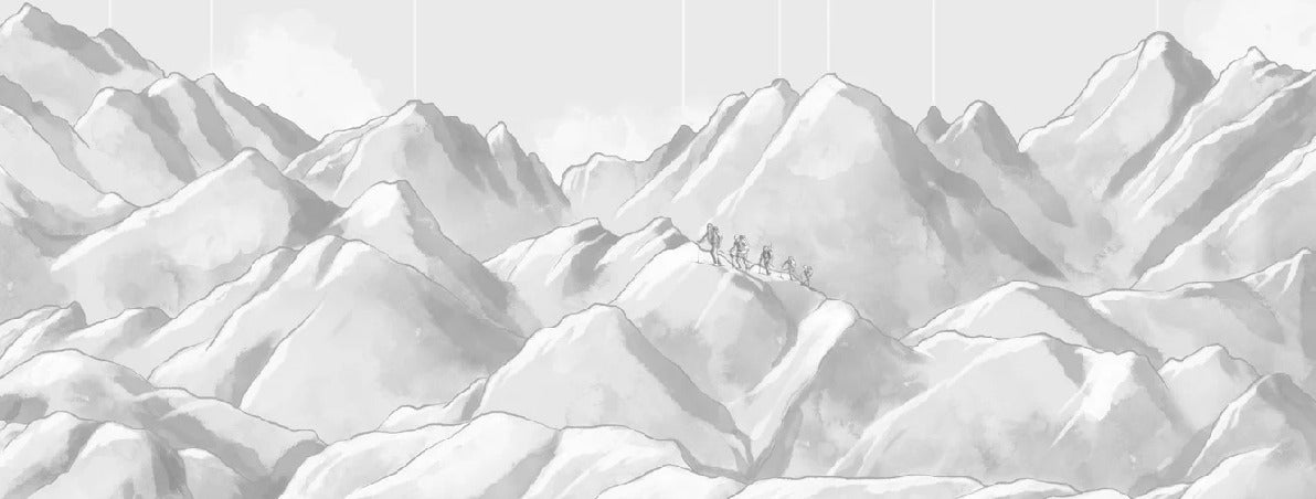 Papier peint massif des Écrins gris