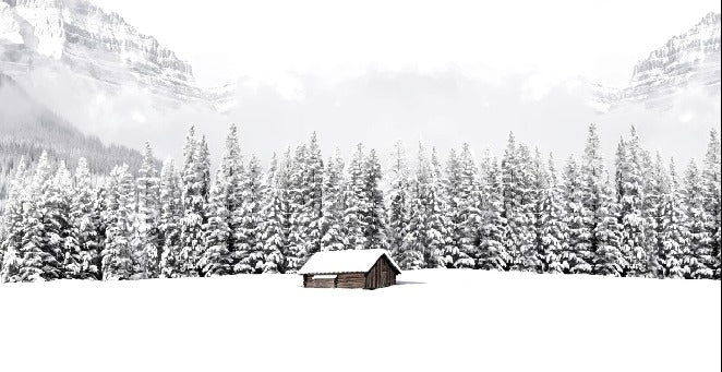 Papier peint panoramique chalet en montagne