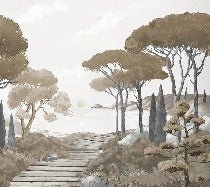 Papier peint balade dans les calanques brun, XXL, tendance