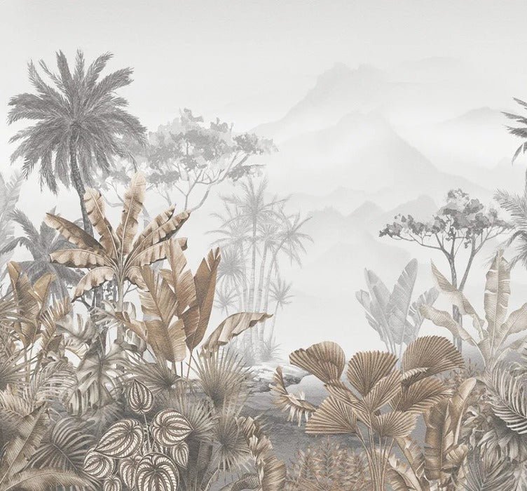Papier peint tendance tropical sepia, XXL, tendance