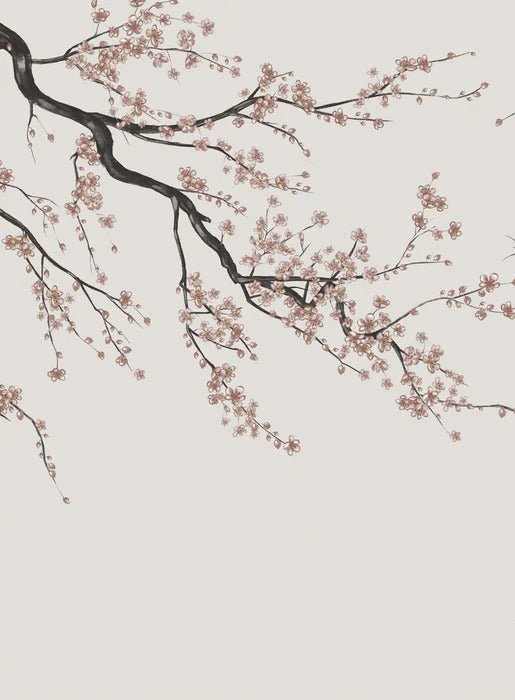 Papier peint panoramique Sakura beige, XXL, tendance