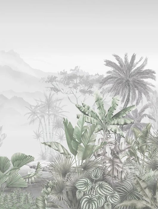 Papier peint tendance tropical vert