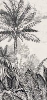 Papier peint héritage tropical noir et blanc