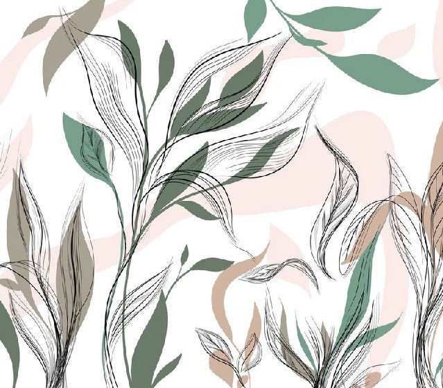Papier peint panoramique fleur graphique