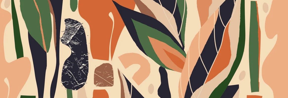 Papier peint mur végétal abstrait